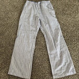 Striped Pajama Pants - Blue and White